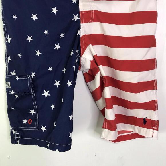 Polo Ralph Lauren Swim Shorts Kids Large American Flag USA Stars Stripes - Picture 3 of 9